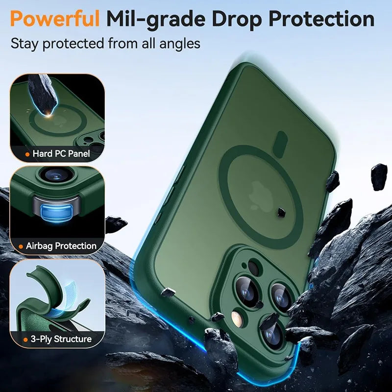 Luxury Frosted Phone Case For iPhone 17 16 15 14 13 12 11 Pro Max 16 15