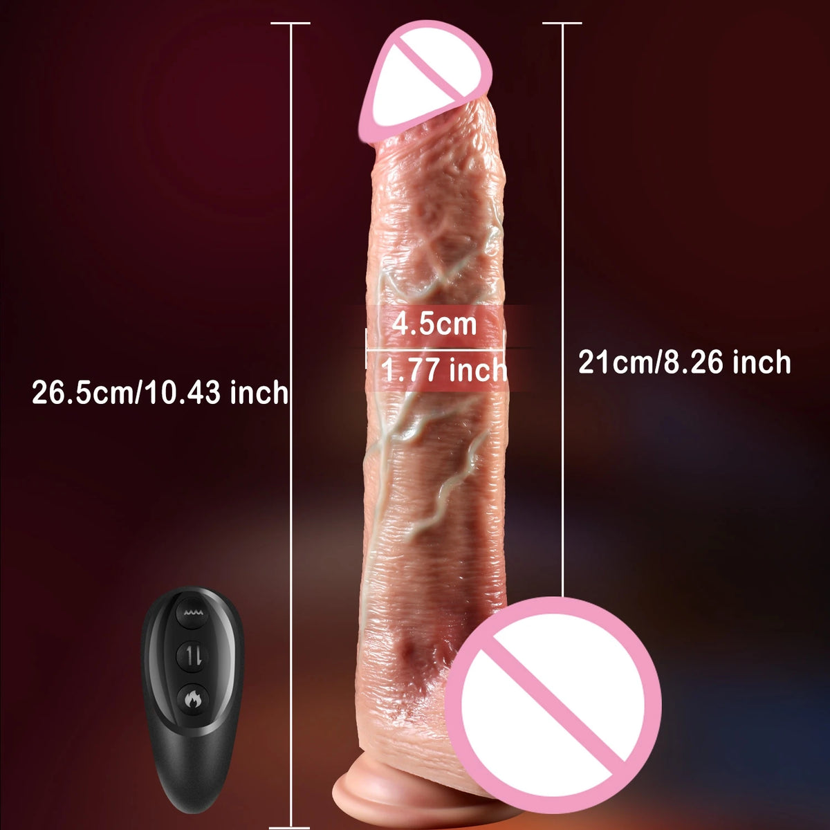 Realistic Vibrator Dildo Telescopic Female Vaginal Penetration