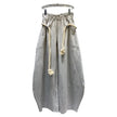 Spicy Girl Woven Hemp Rope Belt Pant Women Loose Wide Leg Casual