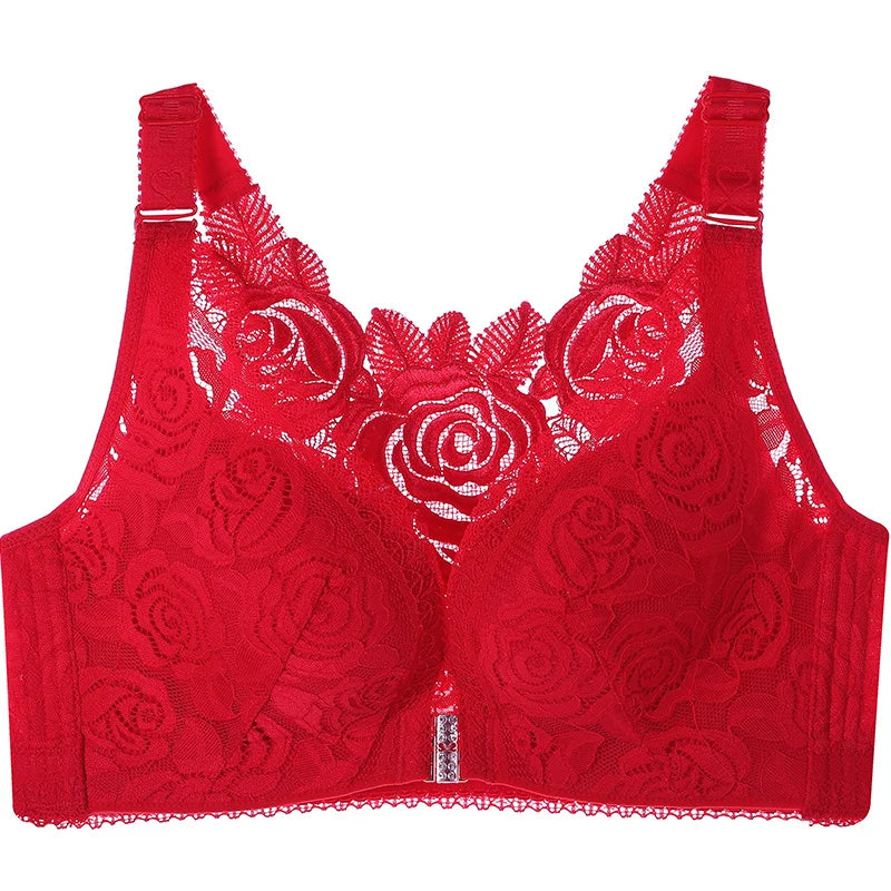2026 Floral Secrets Comfort Rose Bra Front Closure Rose Lace