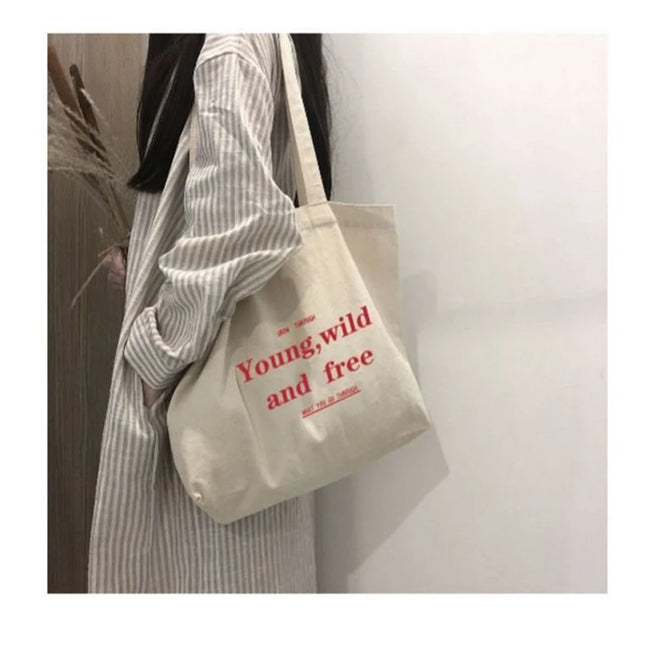 Casual Large Capacity Shoulder Bags Shopper Canvas
