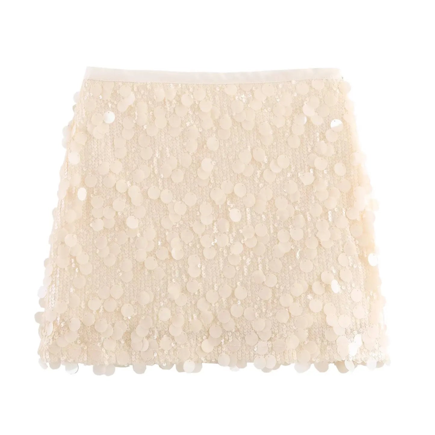  TFMLN New Women Fashion Sequined Mini Skirts Solid