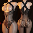 Lace Bra One-Piece Set Crotchless Lingerie Women's Curve