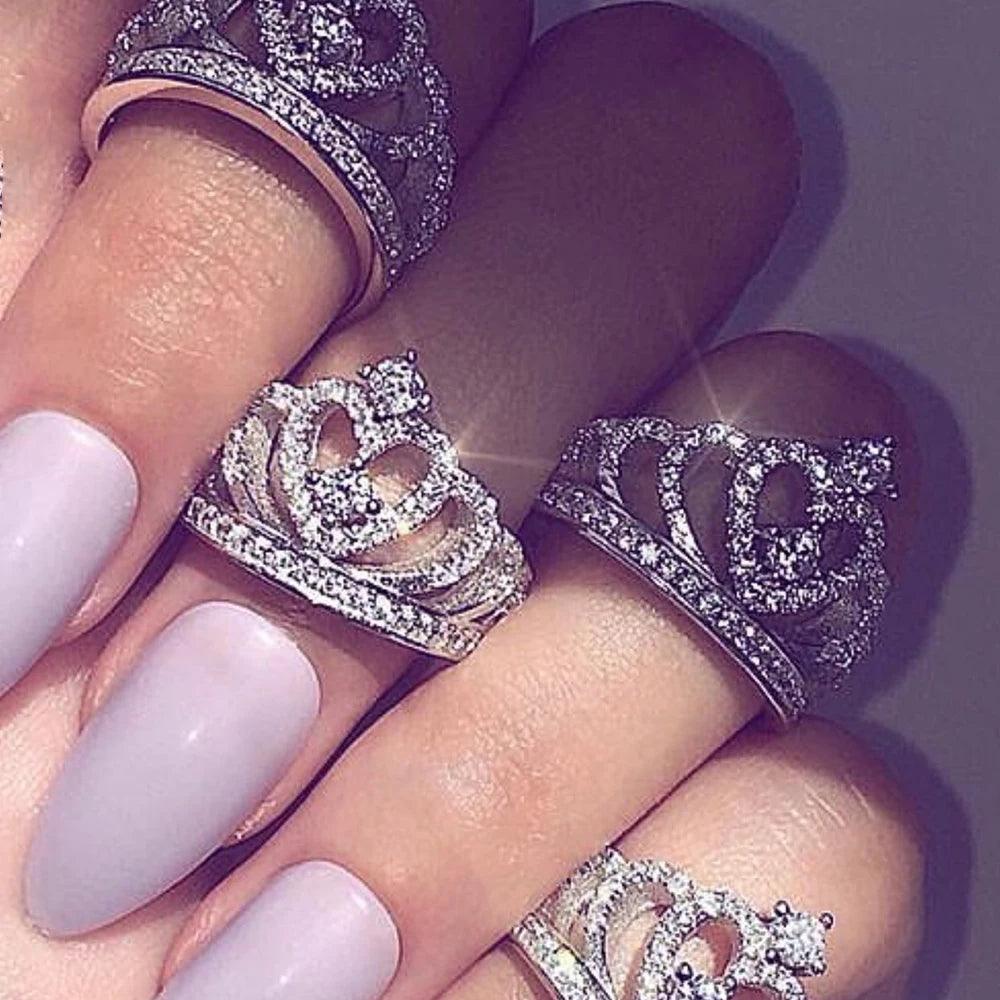 Milangirl Luxury Crown Zirconia Zircon Ring Women's Wedding Party Crystal Ring Jewelry wedding rings for women - IM PERKY Boutique