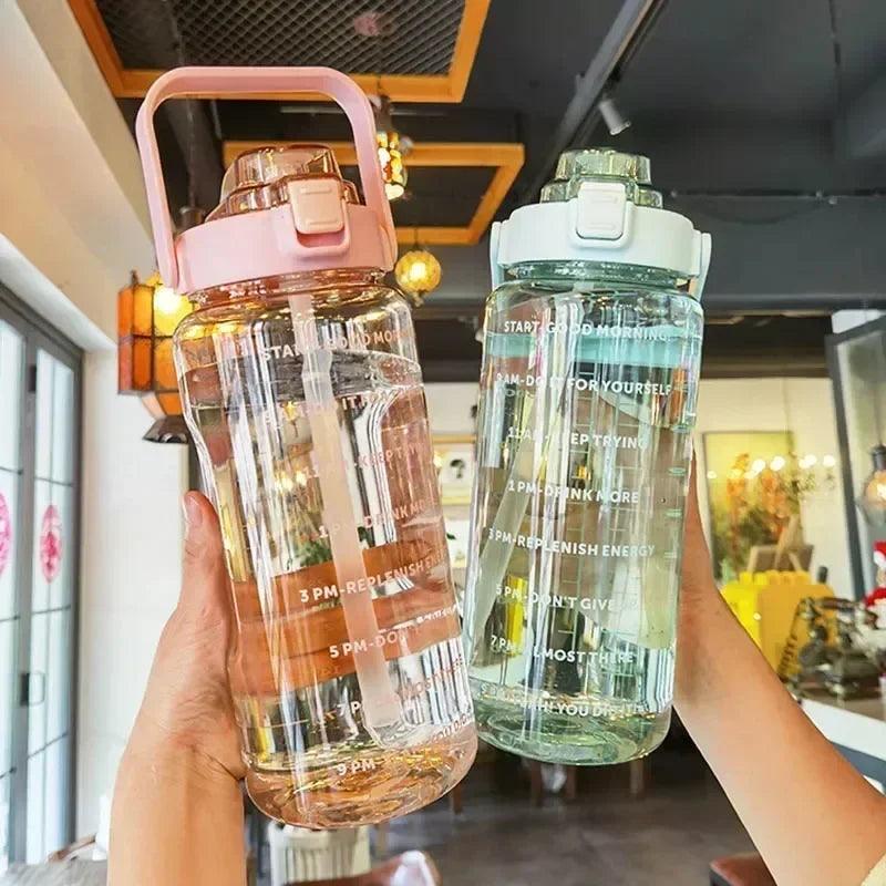 2L Portable Water Bottle Large Capacity Plastic Straw Water Cup Drink Bottle - IM PERKY Boutique