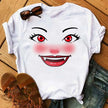 Kawaii Fashion Graphic Women Tops Eyelashes