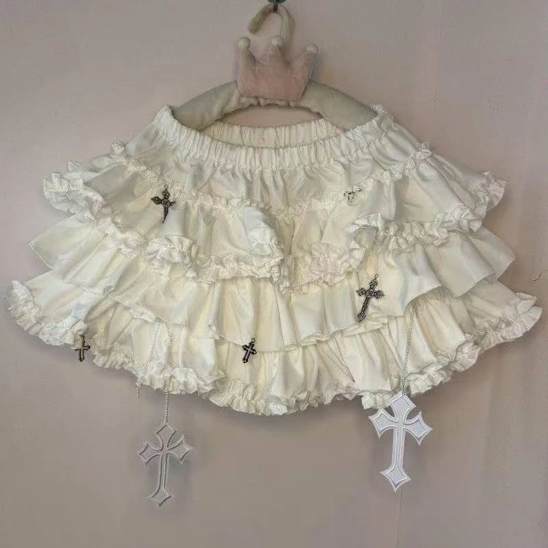 Japanese Y2k Cute Ruffled Plaid Skirt Punk Rock Subculture