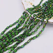 4x7mm 50pcs/lot Briolette Oval Glass Beads Plating Gold Color Crystal