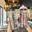 2L Portable Water Bottle Large Capacity Plastic Straw Water Cup Drink Bottle - IM PERKY Boutique