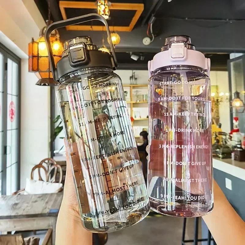 2L Portable Water Bottle Large Capacity Plastic Straw Water Cup Drink Bottle - IM PERKY Boutique