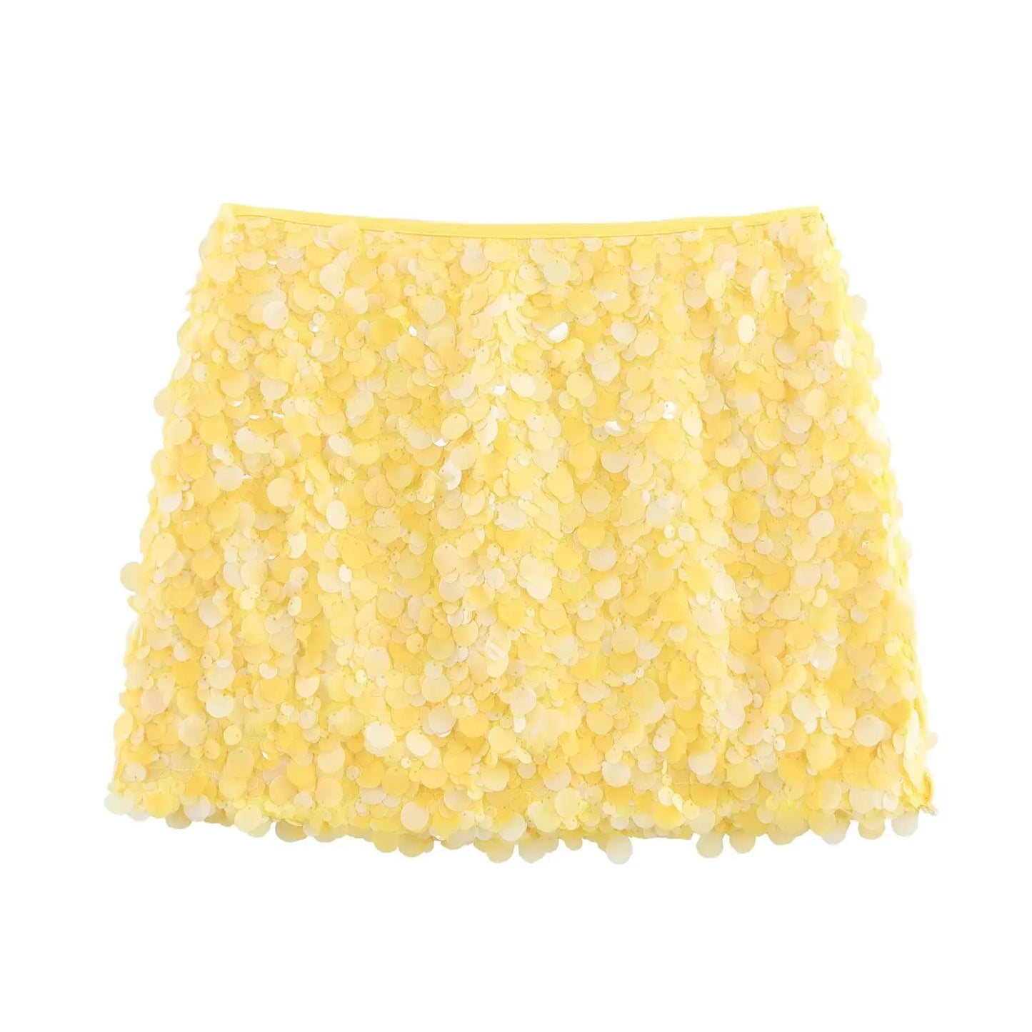  TFMLN New Women Fashion Sequined Mini Skirts Solid