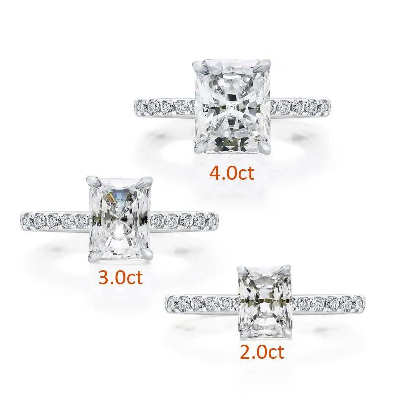 DEZO Moissanite Solitaire Engagement Rings 2/3/4ct - IM PERKY Boutique