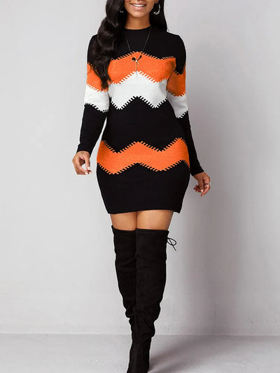 Autumn Print Slim Dress 5XL - IM PERKY Boutique