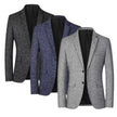 Minimalist men's V-neck blazer, Asian sizing, double-breasted
