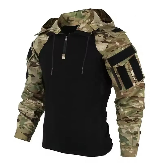 Outdoor Uniform Tactical Suits Wear Resistant T-Shirt Hood Pants