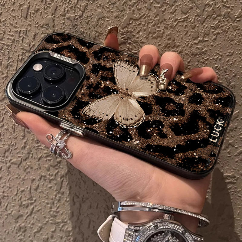 Butterfly Leopard Phone Case for IPhone 17 16 15 14 13 12 11