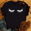 Kawaii Fashion Graphic Women Tops Eyelashes