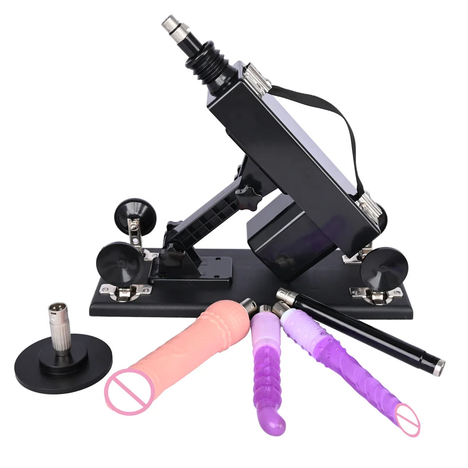 ROUGH BEAST Automatic Sex Machine with Big Black Dildo