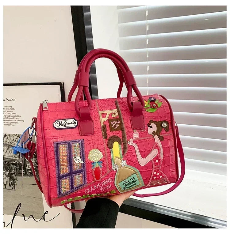 European and American embroidered Handbag
