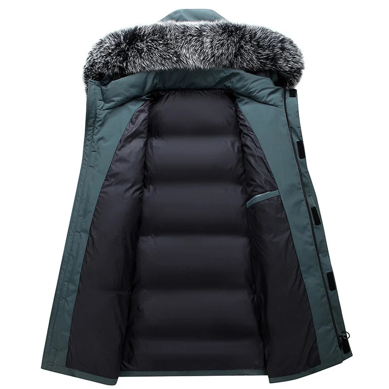 Autumn Winter Long Men Windproof Down Jacket Coats