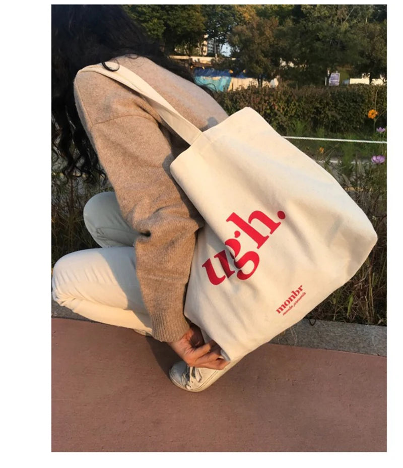 Casual Large Capacity Shoulder Bags Shopper Canvas