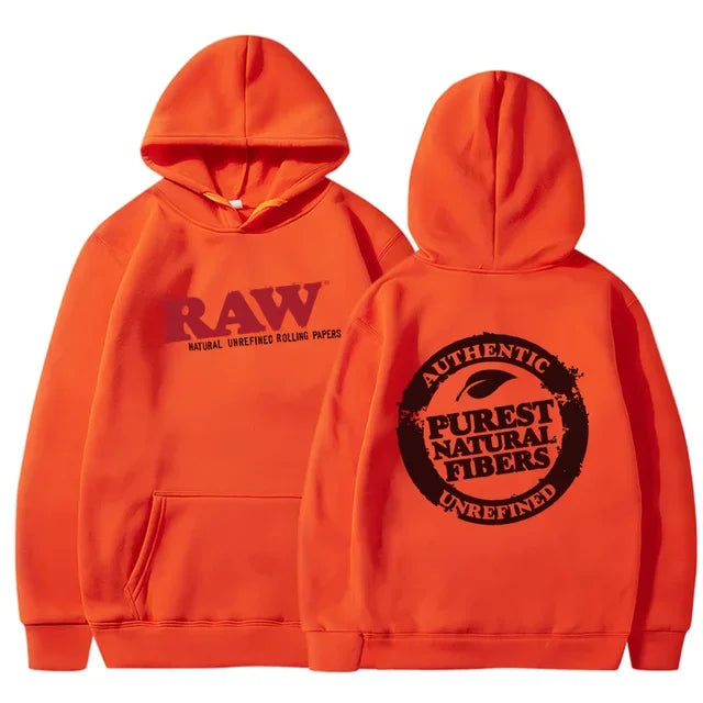 RAW Fashion Hoodie Men's Sweatshirt Polar Fleece Hooded Harajuku