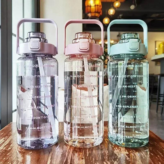 2L Portable Water Bottle Large Capacity Plastic Straw Water Cup Drink Bottle - IM PERKY Boutique