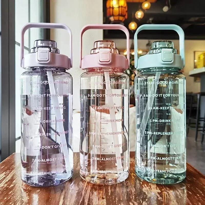 2L Portable Water Bottle Large Capacity Plastic Straw Water Cup Drink Bottle - IM PERKY Boutique