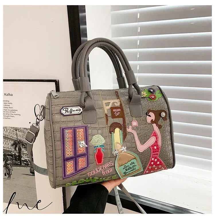 European and American embroidered Handbag