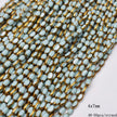 4x7mm 50pcs/lot Briolette Oval Glass Beads Plating Gold Color Crystal