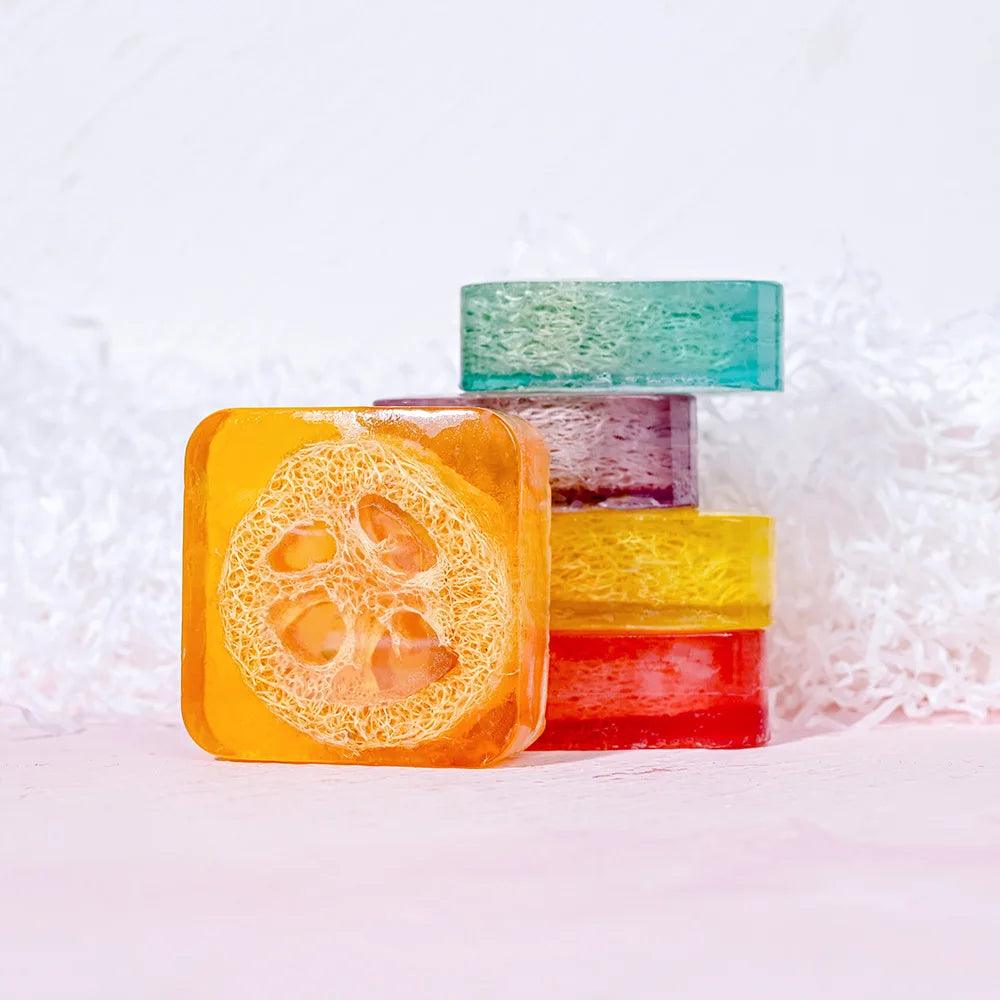 New design 100g Kojic Acid Soap with Loofah Lemon Loofah Soap Handmade Essential Oil Soap Lavender Soap Rose Soap Turmeric Soap - IM PERKY Boutique