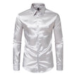 Men's Black Satin Luxury Dress Shirts