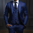 Plaid Men's suit 3 piece Suit Formal Business Work Clothes