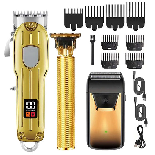 Professional Hair Rechargeable Barber Clippers Haircut Kit