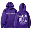 FAITH OVER FEAR Print Hoodies for Men Women Casual
