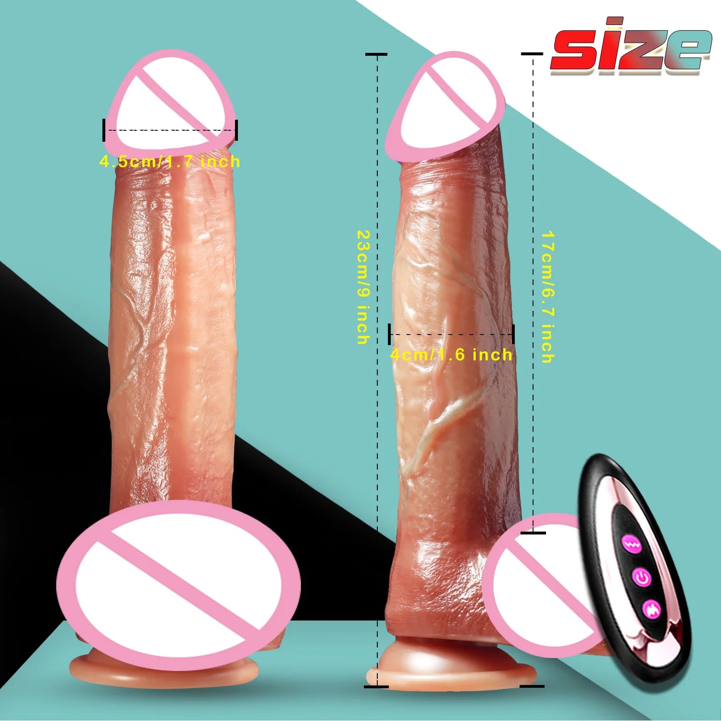 Realistic Dildos Sex Toys Telescopic Heating For Women Masturbation