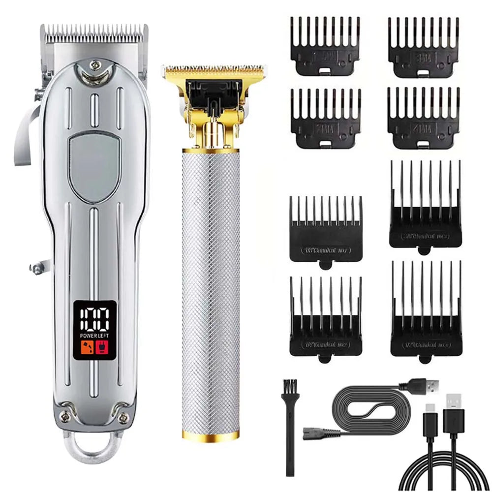 Professional Hair Rechargeable Barber Clippers Haircut Kit