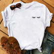 Kawaii Fashion Graphic Women Tops Eyelashes