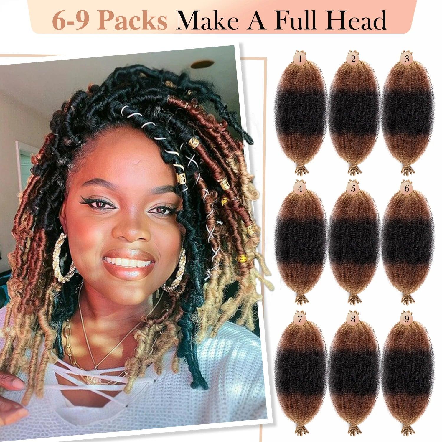 Pre Separated Springy Afro Twist Hair Ombre Blonde Brown 18 Inch Afro Kinky Marley Twist Braiding Hair Synthetic Crochet Hair - IM PERKY Boutique