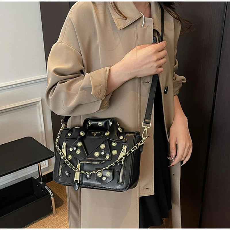 Jacket Collar Shaped Crossbody Shoulder Bag