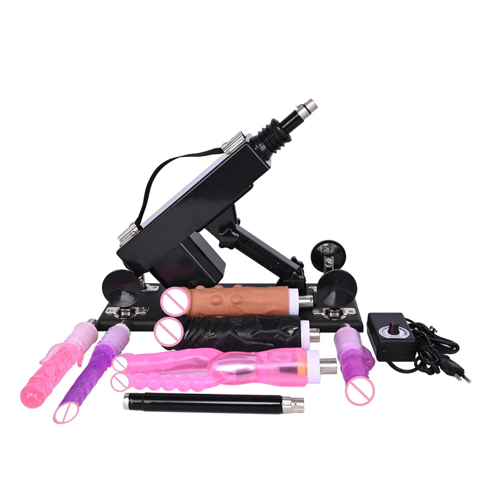ROUGH BEAST Automatic Sex Machine with Big Black Dildo