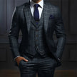 Plaid Men's suit 3 piece Suit Formal Business Work Clothes