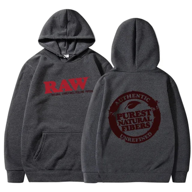 RAW Fashion Hoodie Men's Sweatshirt Polar Fleece Hooded Harajuku