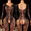 Lace Bra One-Piece Set Crotchless Lingerie Women's Curve