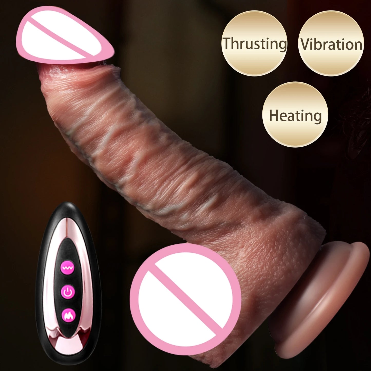 Realistic Vibrator Dildo Telescopic Female Vaginal Penetration