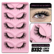 LASVIREY Fluffy Cat Eye Lashes Natural Mink displayed on pink tray with upper eye wear effect.