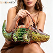 New Trendy Crocodile Shape Handbag