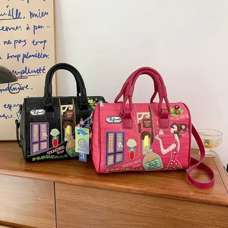 European and American embroidered Handbag