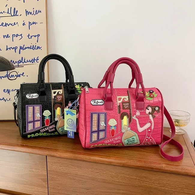 European and American embroidered Handbag