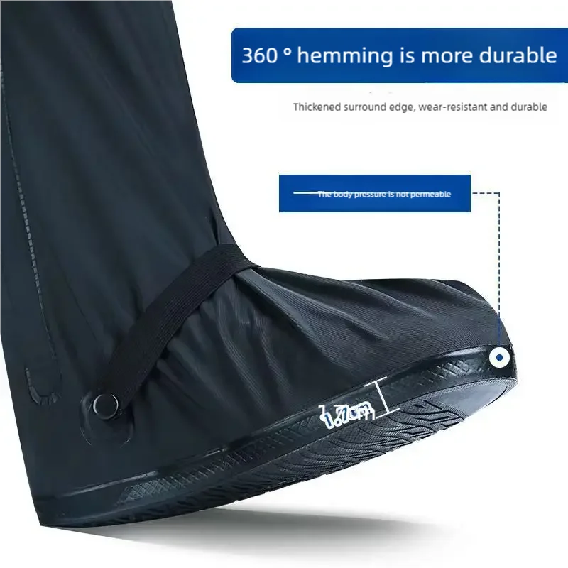 Rain Boot Black Waterproof with Reflector High Top Cover Men Women